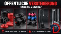 Konvolut Neuware Fitness-Zubeh&ouml;r: Metall / Zement-Kunststoffware &mdash; Hanteln und Hantelscheiben &ndash; Kurzhantelsets je 30 kg, Kurzhantelsets mit Ablagepyramiden sowie Hantelscheiben aus Zement ummantelt mit Kunststoff. Circa 76 Tonnen Nettogewicht und etwa 140 m&sup3; Volumen.